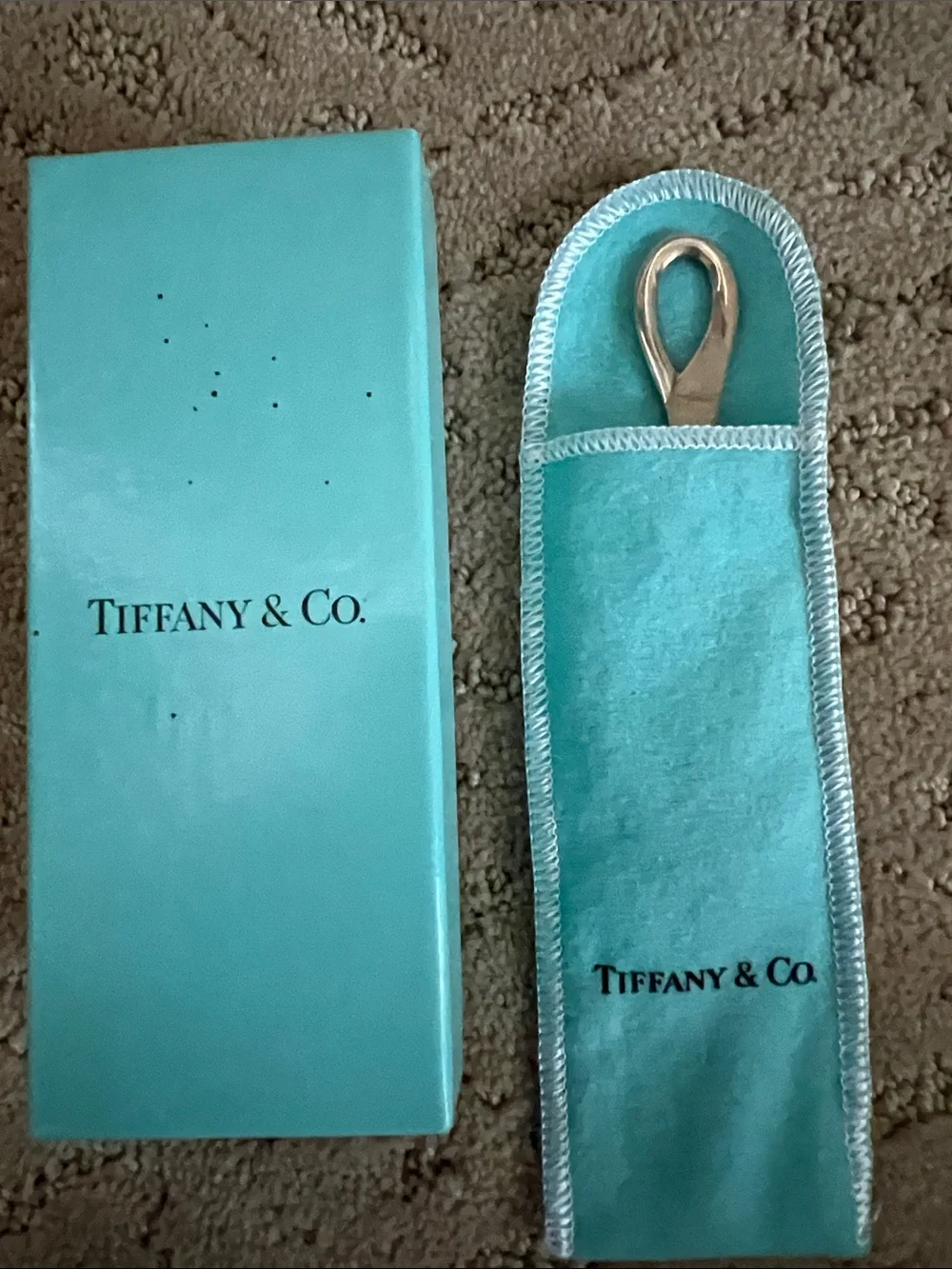 Tiffany & Co. Sterling Silver Paretti Infant Spoon with Loop Handle Collectible